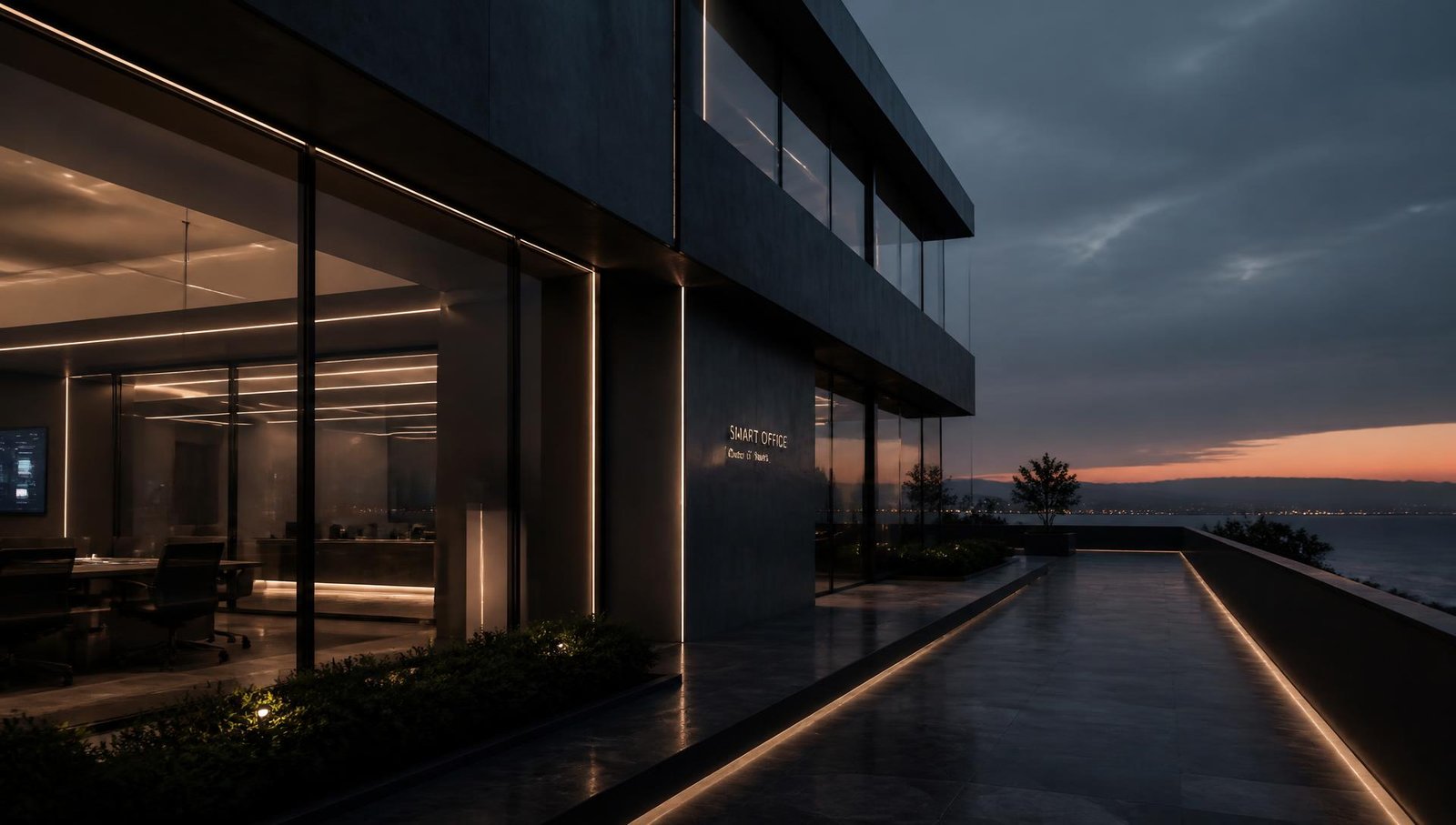 Modern future workplace interior
