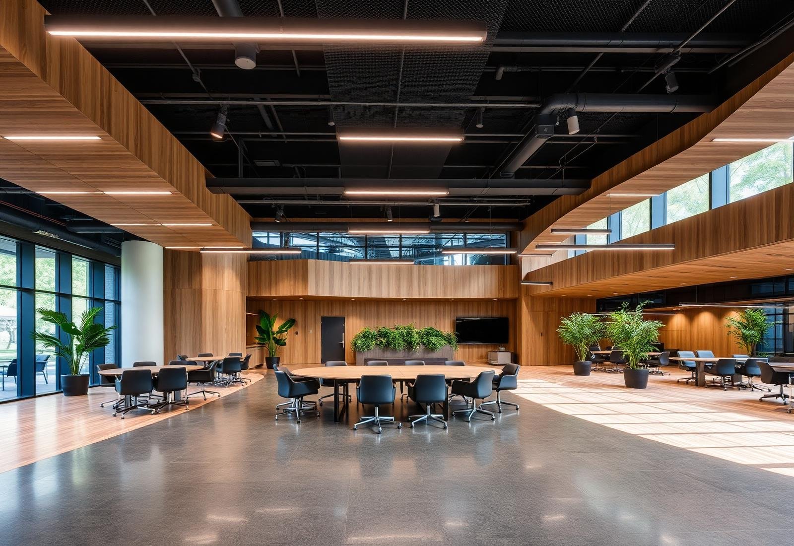 Modern corporate workplace interior