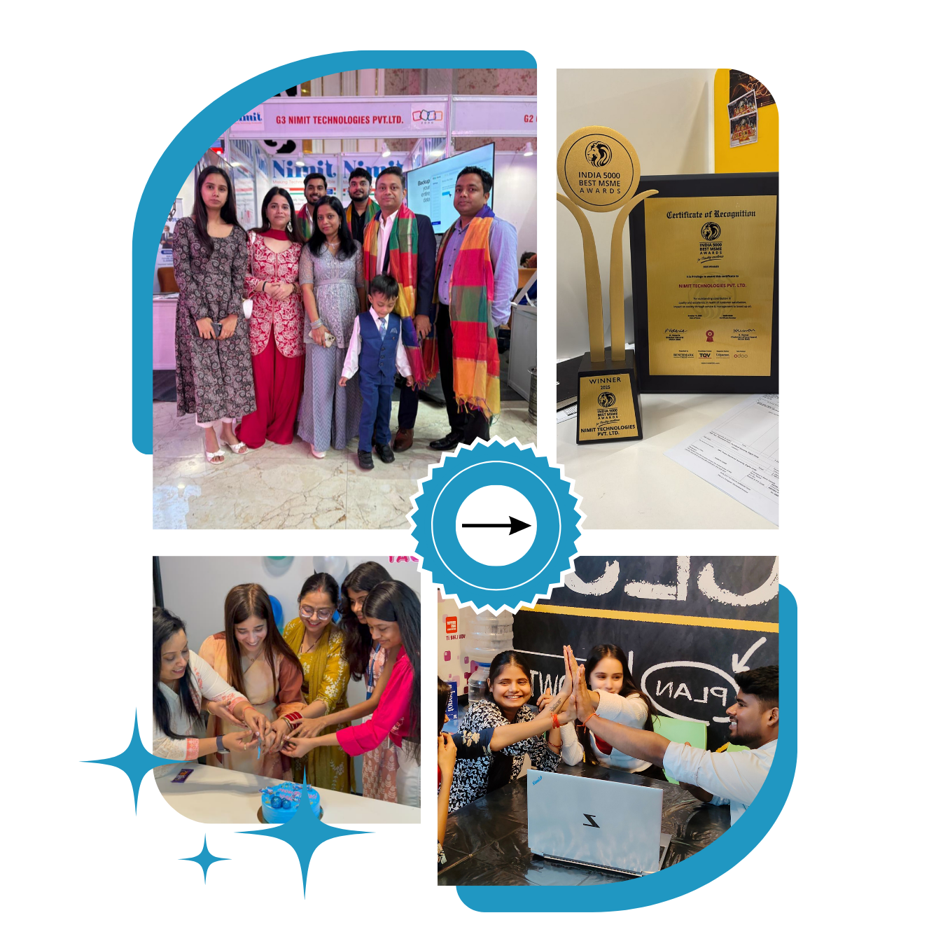 Office Partner team celebrating an award